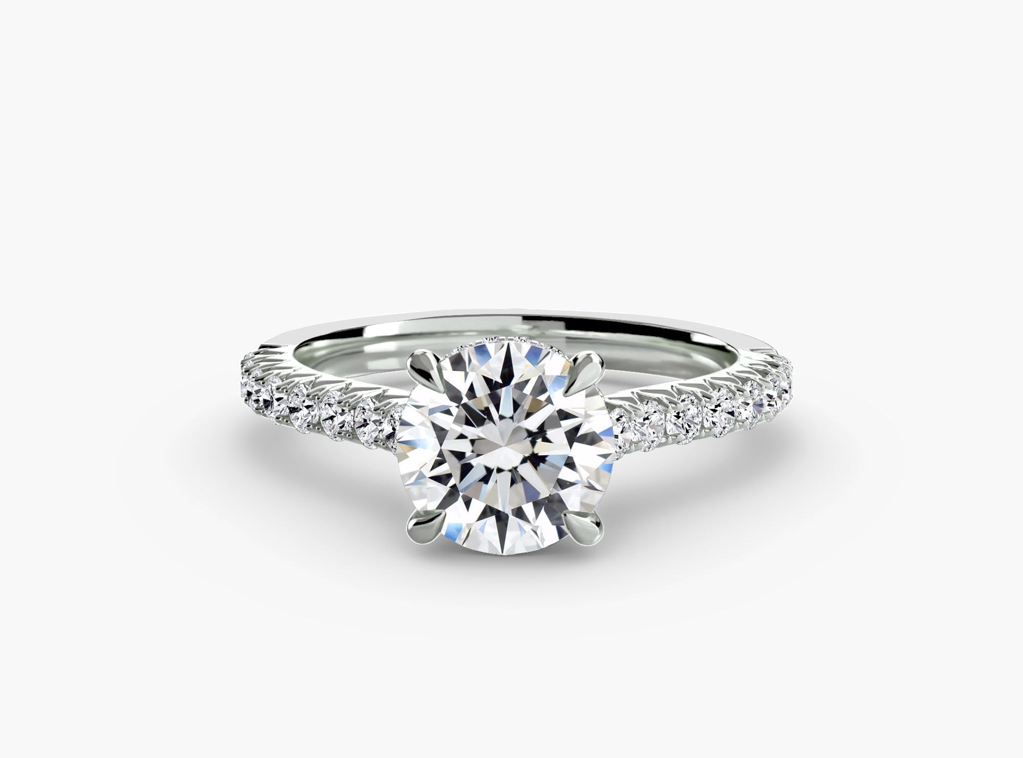 Jacob Mercari 14K-18K Gold Ethereal Hidden Halo Diamond Engagement Ring with Round Center Stone