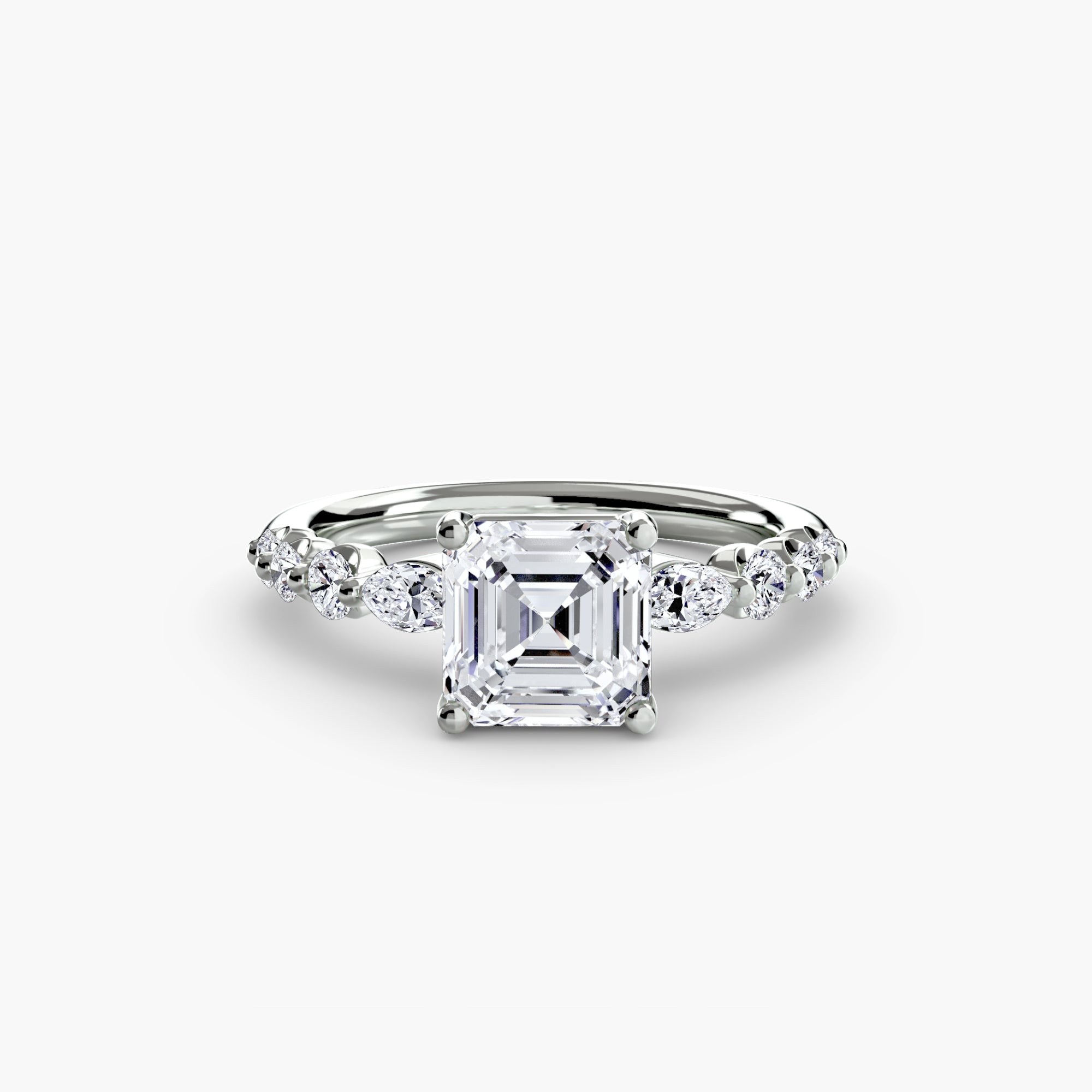 Platinum Ascending Glow Engagement Ring Setting with lab-grown diamond band.
