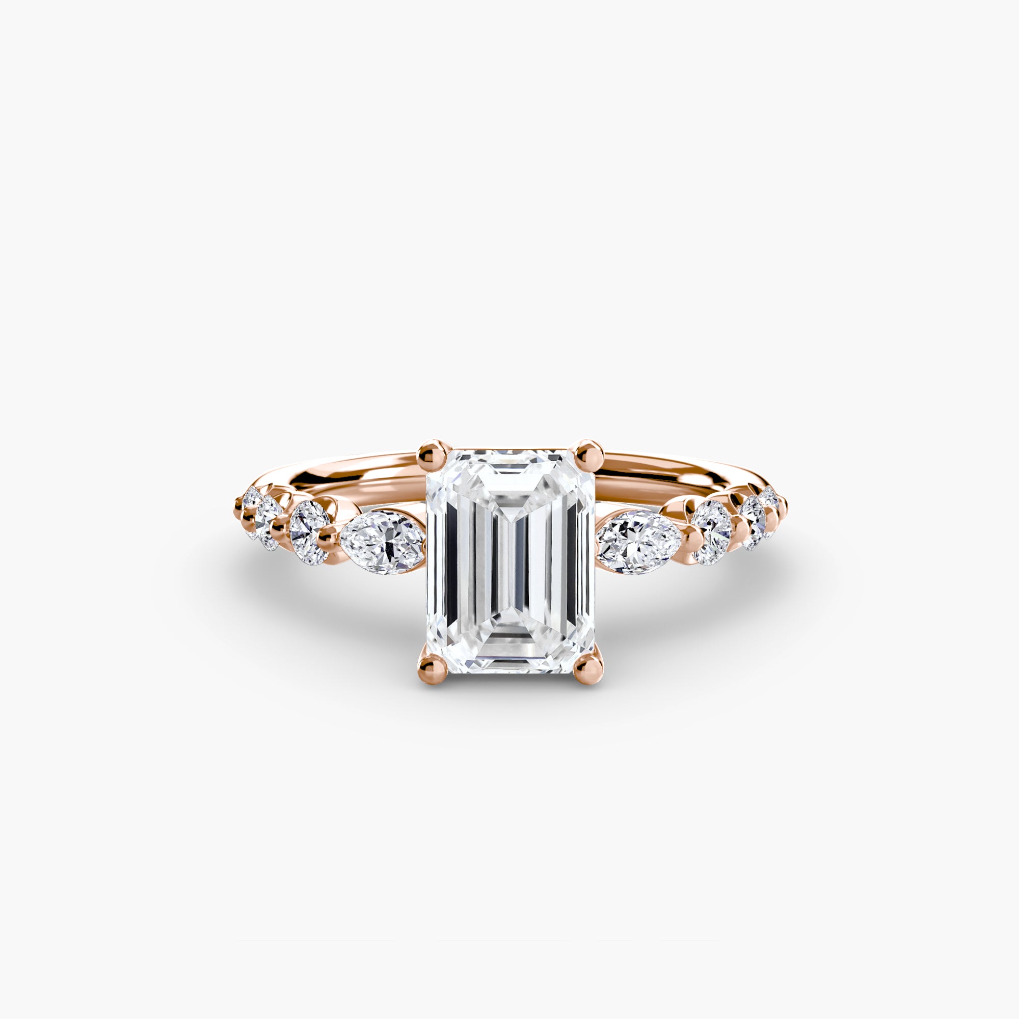14K rose gold Ascending Glow Engagement Ring Setting with lab-grown diamond band.