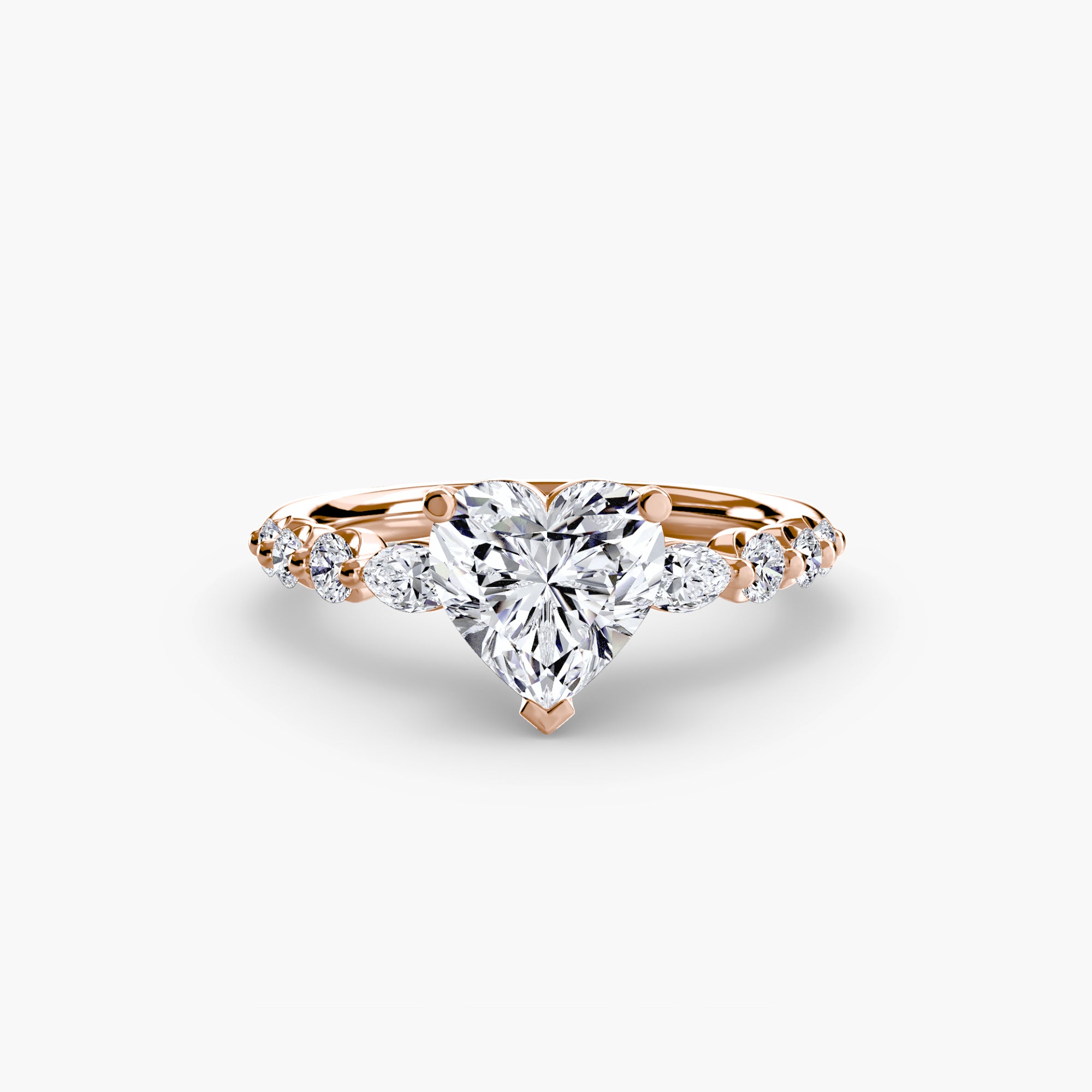 14K rose gold Ascending Glow Engagement Ring Setting with lab-grown diamond band.
