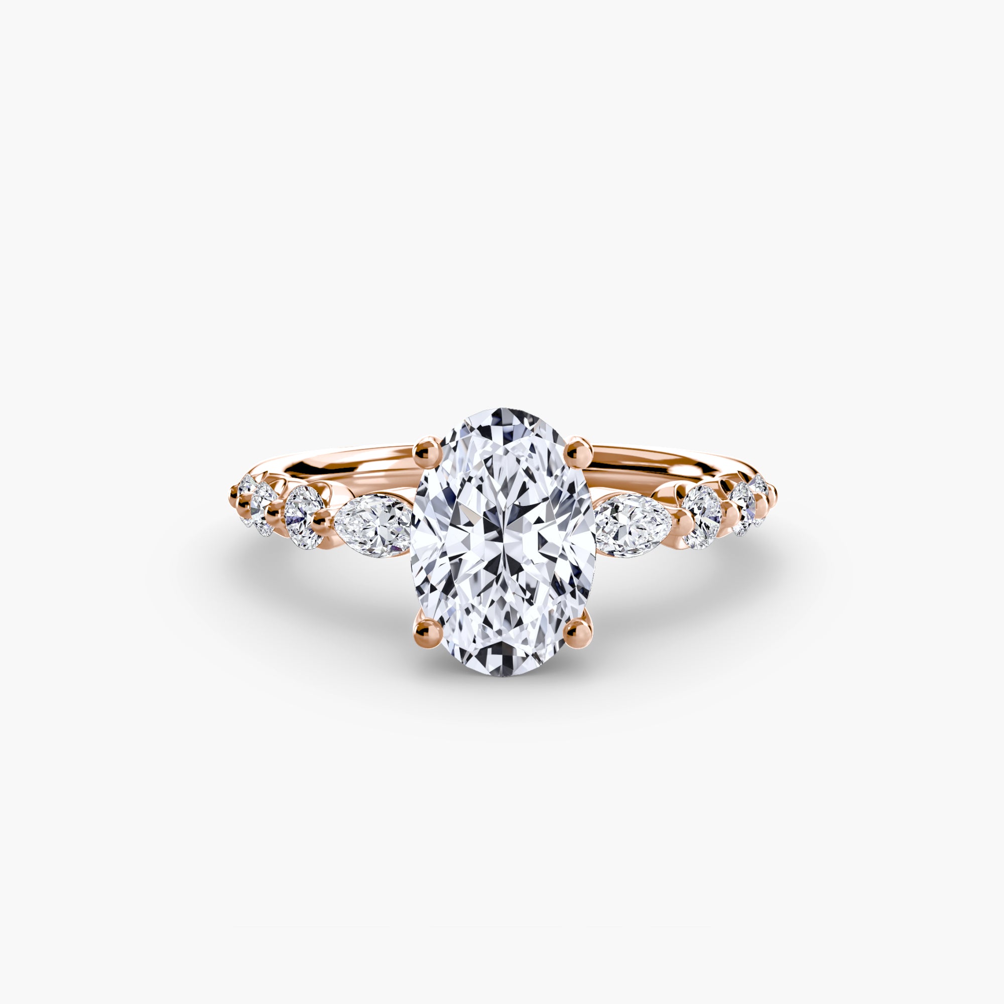 14K yellow gold Ascending Glow Engagement Ring Setting with lab-grown diamond band.