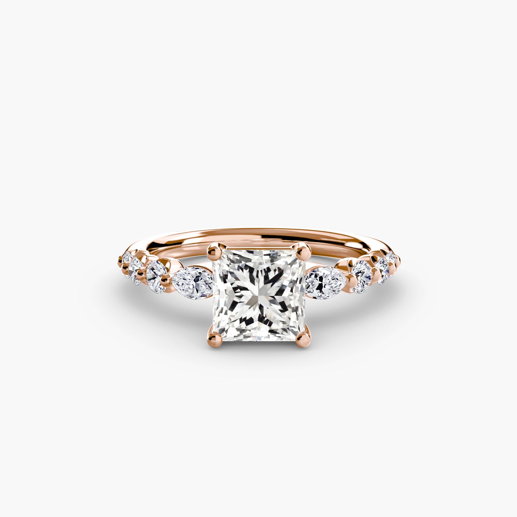 14K yellow gold Ascending Glow Engagement Ring Setting with lab-grown diamond band.