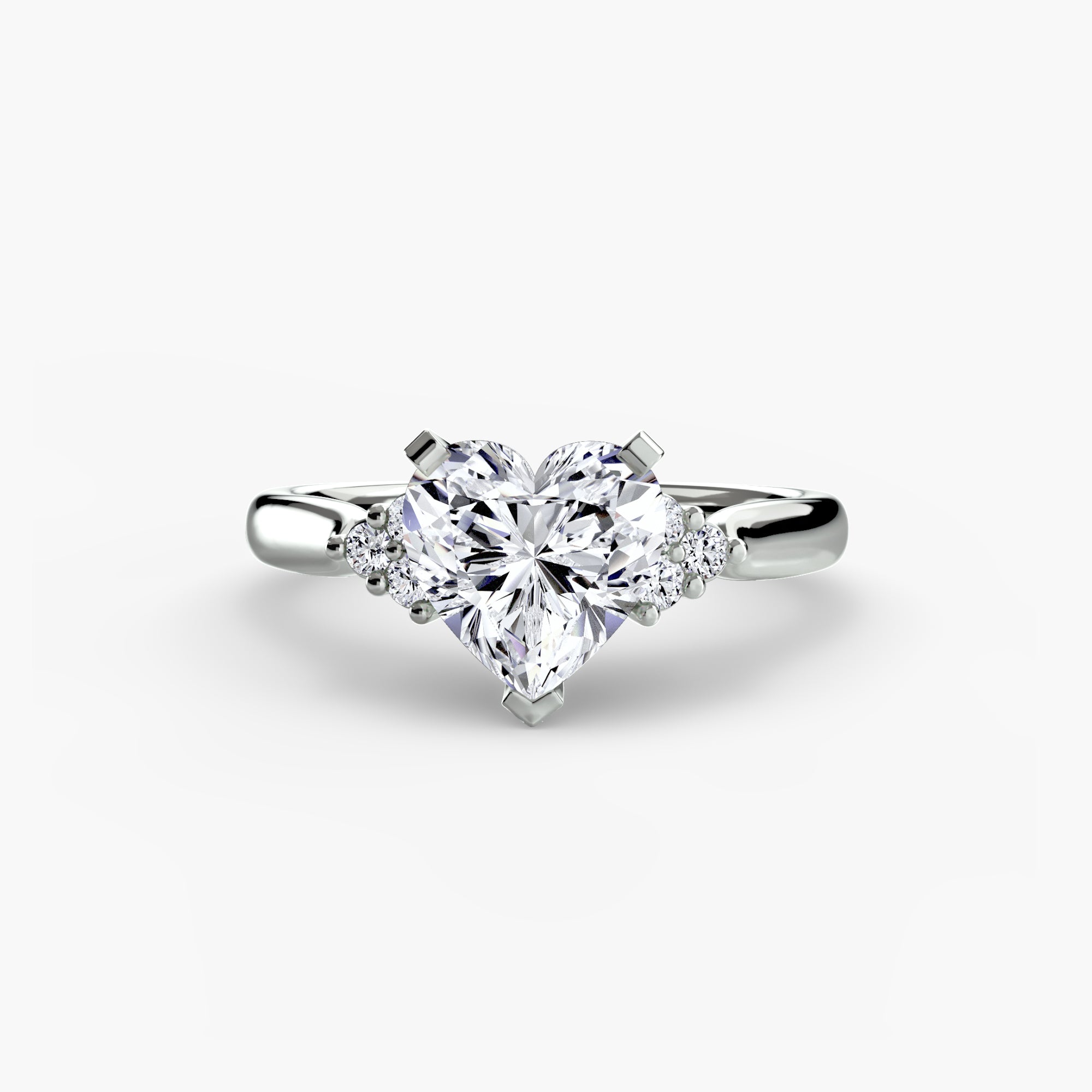 18K White Gold Aurora Shoulders Engagement Ring Setting with Lab-Grown Diamond Band