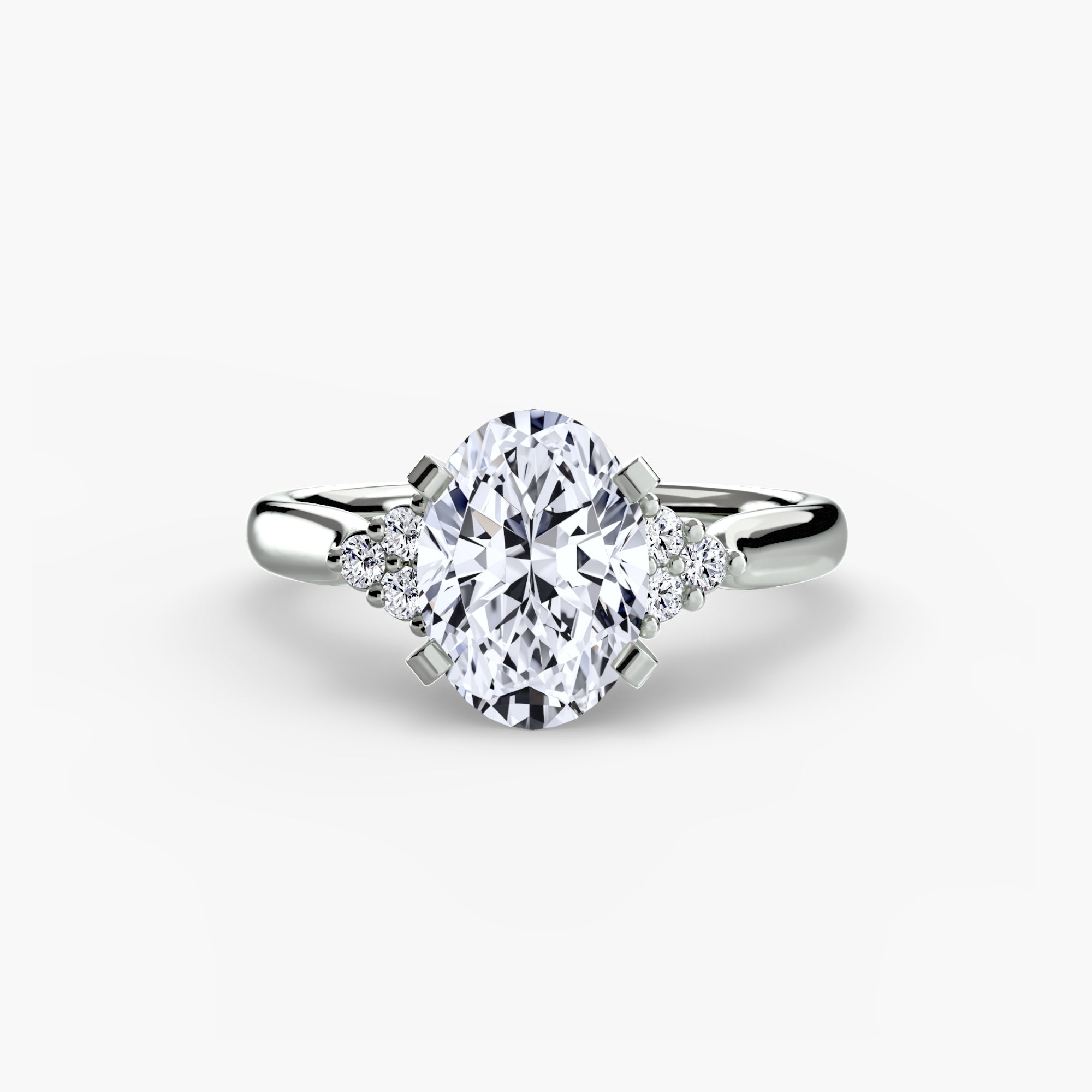 Platinum Aurora Shoulders Engagement Ring Setting with Lab-Grown Diamond Band