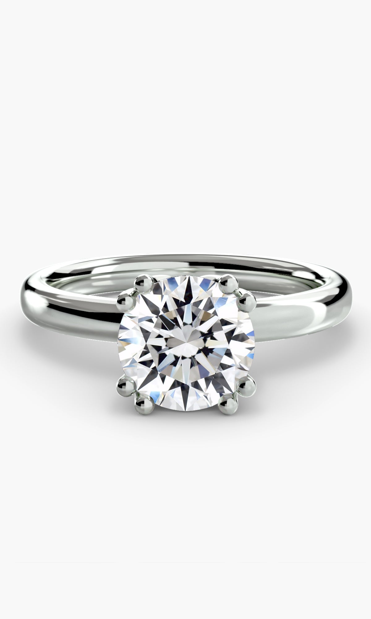 14K White Gold Woven Crest Solitaire Engagement Ring Setting