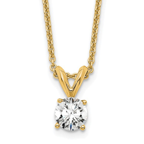 Jacob Mercari 1 ct round lab-grown diamond pendant necklace 14K yellow gold