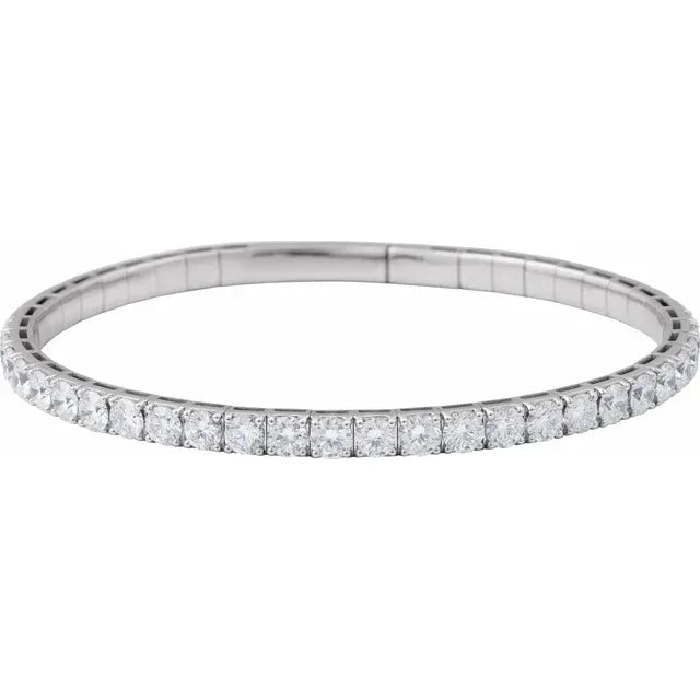 14K White Gold Natural Diamond 2 CTW Tennis Bracelet