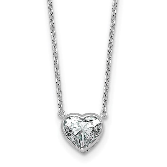1 ct Heart shaped lab-grown diamond necklace pendant in 14K white gold