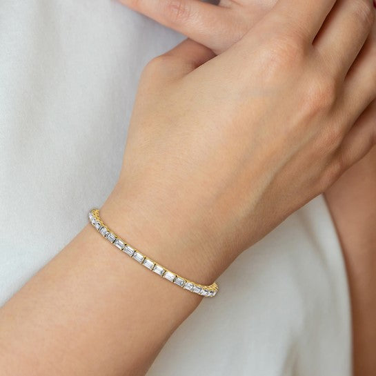 Jacob Mercari 14K Yellow Gold Emerald Cut Diamond Tennis Bracelet