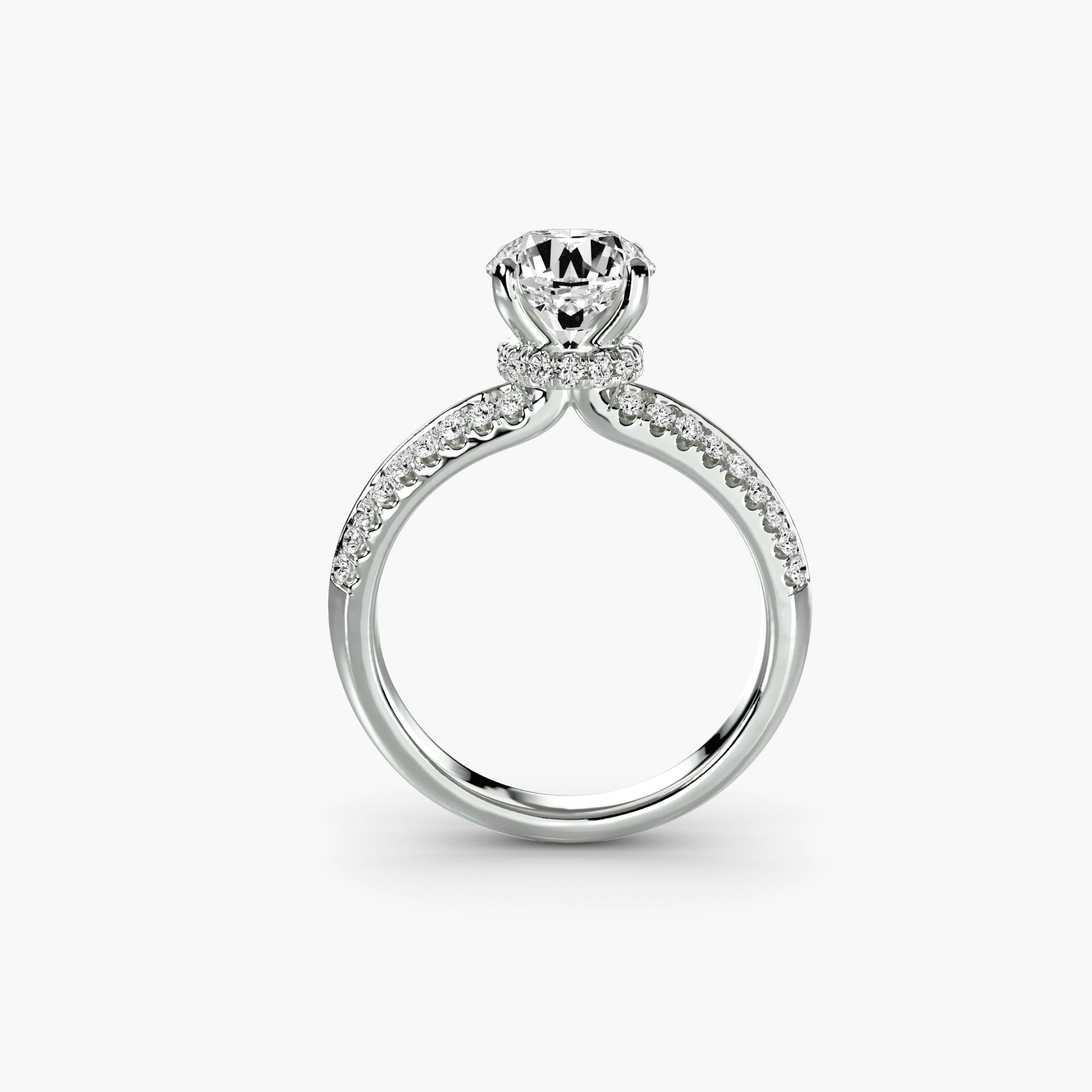 Jacob Mercari Hidden Halo of Secrets Diamond Engagement Ring in 14K White Gold