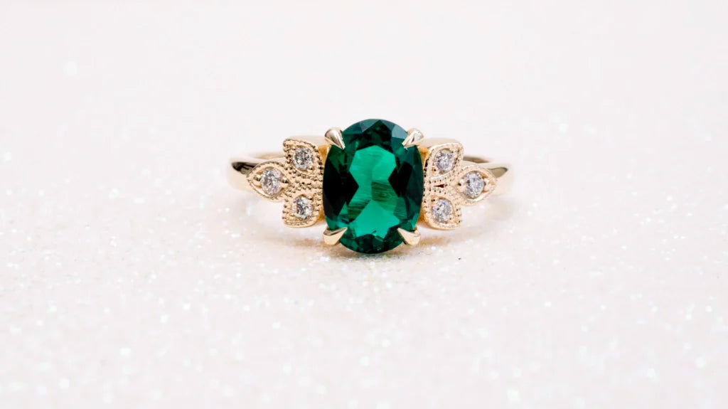 Emerald Gemstone Engagement Ring Custom Jacob Mercari