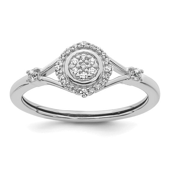 vintage engagement ring in white gold