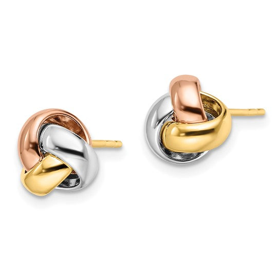 Tri Color love knot studs