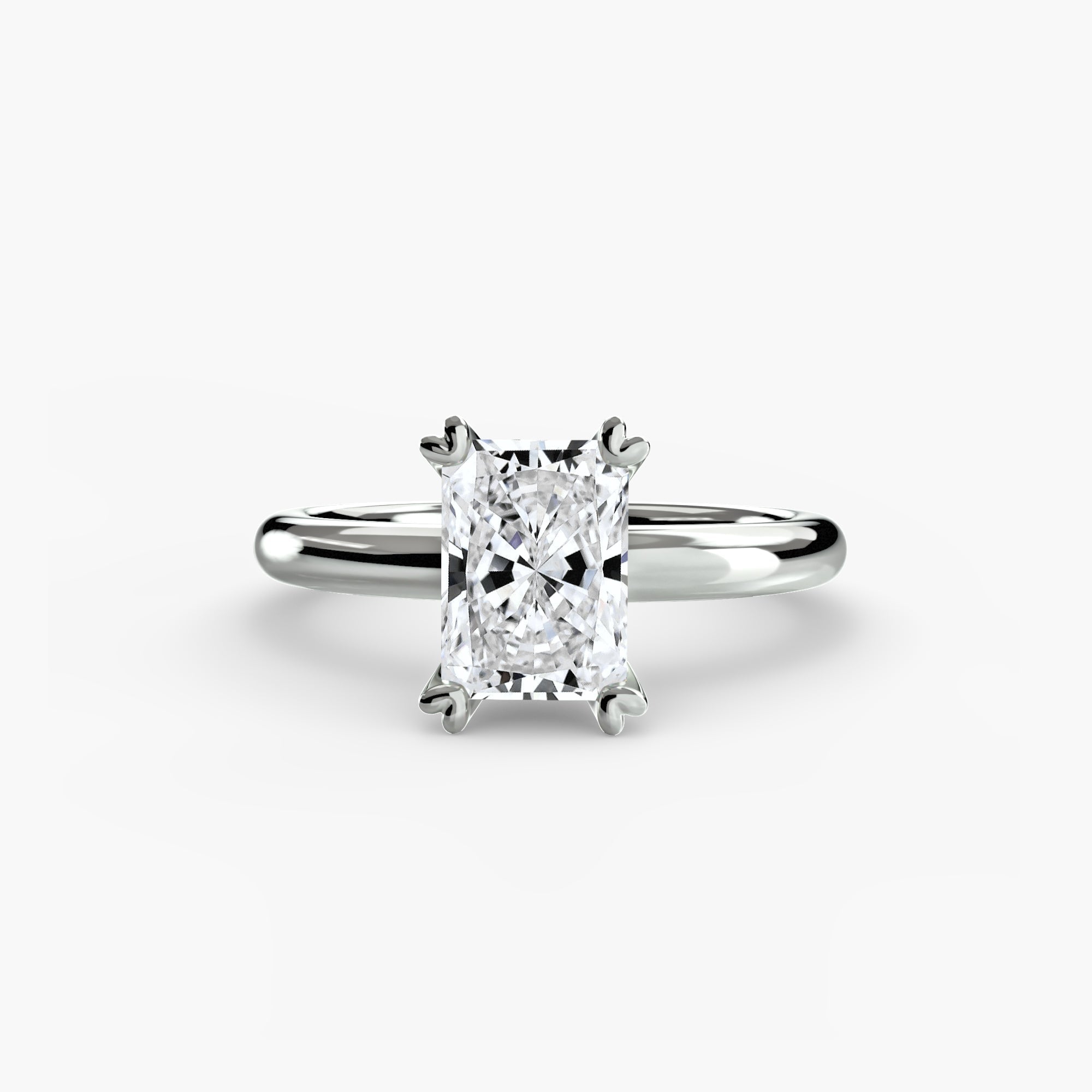 Solitaire white gold engagement ring