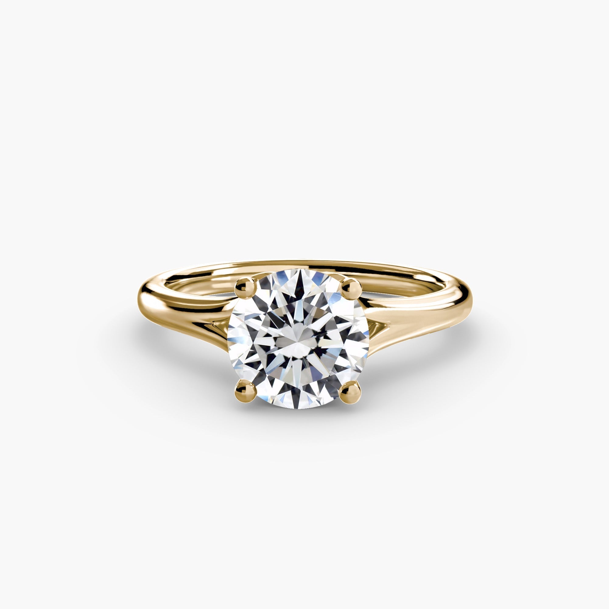 Yellow gold solitaire lab diamond engagement ring