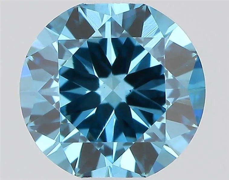 0.50ct Round Lab Grown Diamond (Colour Fancy Vivid Blue, Clarity VS1, Cut GD, IGI Certified)