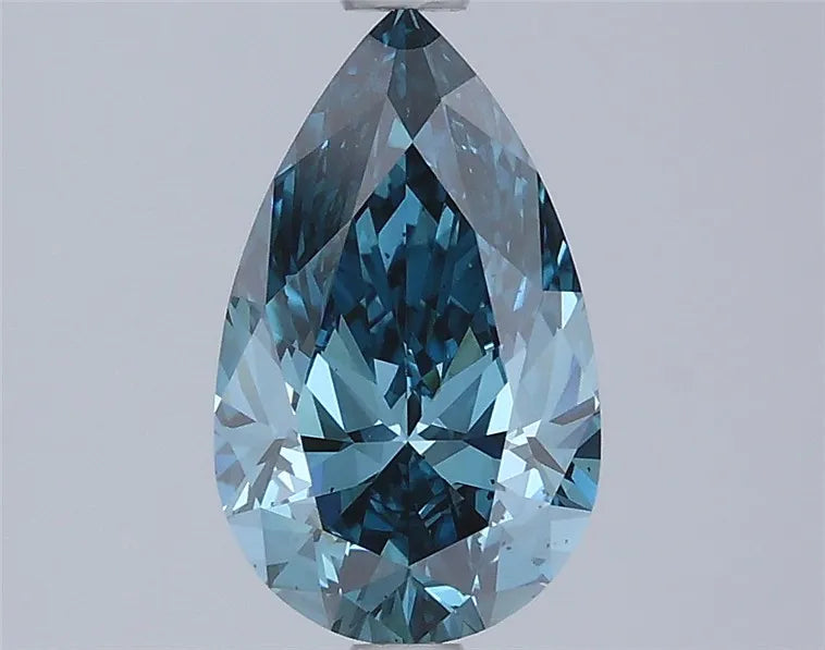 1.50ct Pear Lab Grown Diamond (Colour Fancy Vivid Blue, Clarity VS2, IGI Certified)
