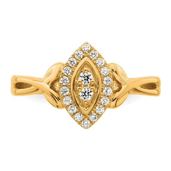 Jacob Mercari Vintage Style  Diamond Marquise Cluster Engagement Ring in 14K Yellow Gold