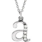 Jacob Mercari 14K White Gold Natural Diamond Lowercase a Initial Necklace 