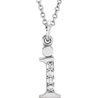 Jacob Mercari 14K White Gold Natural Diamond Lowercase i Initial Necklace 