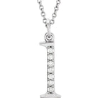 Jacob Mercari 14K White Gold Natural Diamond Lowercase l Initial Necklace 
