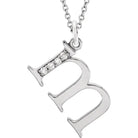 Jacob Mercari 14K White Gold Natural Diamond Lowercase m Initial Necklace 