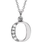 Jacob Mercari 14K White Gold Natural Diamond Lowercase o Initial Necklace 