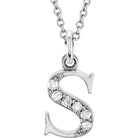 Jacob Mercari 14K White Gold Natural Diamond Lowercase s Initial Necklace 