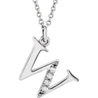 Jacob Mercari 14K White Gold Natural Diamond Lowercase w Initial Necklace 