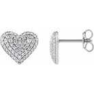 Jacob Mercari 14K White Gold  1/2 CTW Lab-Grown Diamond Puffed Heart Earrings