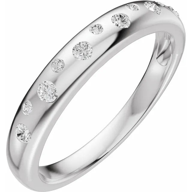 Jacob Mercari 14K White Gold 1/5 CTW Lab-Grown Scattered Diamond Band
