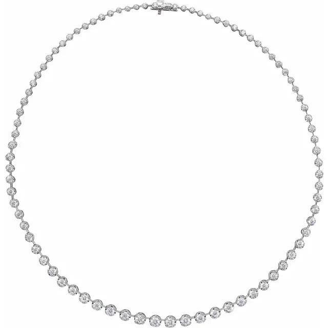 Jacob Mercari 6 3/4 ct LAB-DIAMOND in 14k White GOLD TENNIS NECKLACE