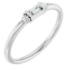 1/8 CTW Natural Diamond Stackable Ring in 14K White Gold