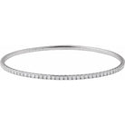 1 CTW Natural Diamond Flexible Bangle Bracelet in 14K White Gold