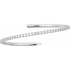1 CTW Natural Diamond Flexible Bangle Bracelet in 14K White Gold
