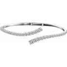 2 5/8 CTW Lab-Grown Diamond Graduated Bypass Cuff Bracelet in 14K White Gold
