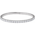 3 CTW Natural Diamond Flexible Bangle Bracelet in 14K White Gold