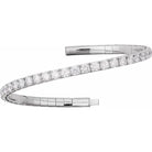 3 CTW Natural Diamond Flexible Bangle Bracelet in 14K White Gold