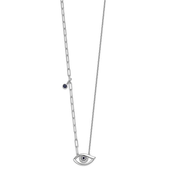 Jacob Mercari 14K White Gold Lab-Grown Diamond Evil Eye Necklace