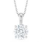 Jacob Mercari 14K White Gold Lab-Grown Round Diamond Solitaire Pendant