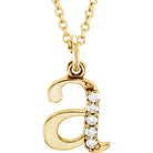 Jacob Mercari 14K Yellow Gold Natural Diamond Lowercase a Initial Necklace 