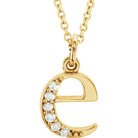 Jacob Mercari 14K Yellow Gold Natural Diamond Lowercase e Initial Necklace 