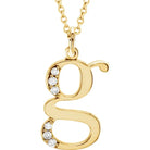 Jacob Mercari 14K Yellow Gold Natural Diamond Lowercase g Initial Necklace 
