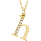 Jacob Mercari 14K Yellow Gold Natural Diamond Lowercase h Initial Necklace 