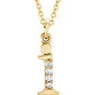 Jacob Mercari 14K Yellow Gold Natural Diamond Lowercase i Initial Necklace 