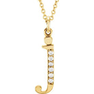 Jacob Mercari 14K Yellow Gold Natural Diamond Lowercase j Initial Necklace 