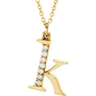 Jacob Mercari 14K Yellow Gold Natural Diamond Lowercase k Initial Necklace 