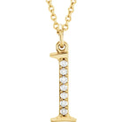 Jacob Mercari 14K Yellow Gold Natural Diamond Lowercase l Initial Necklace 