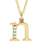 Jacob Mercari 14K Yellow Gold Natural Diamond Lowercase n Initial Necklace 