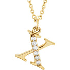 Jacob Mercari 14K Yellow Gold Natural Diamond Lowercase x Initial Necklace 